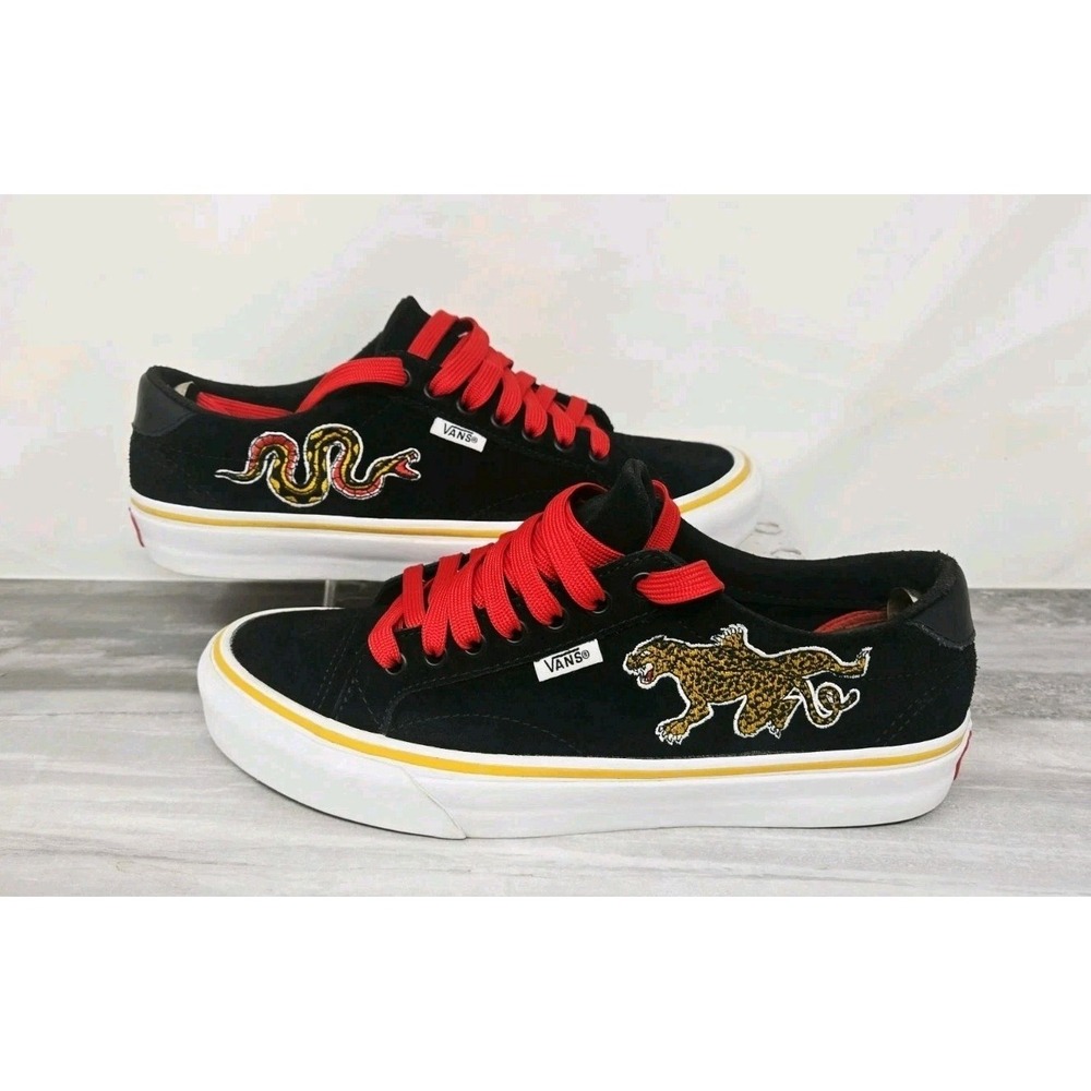 Vans Old Skool‎ Snake Cheetah Skater Off the Wall Black White Suede Men 7 Wm 8.5